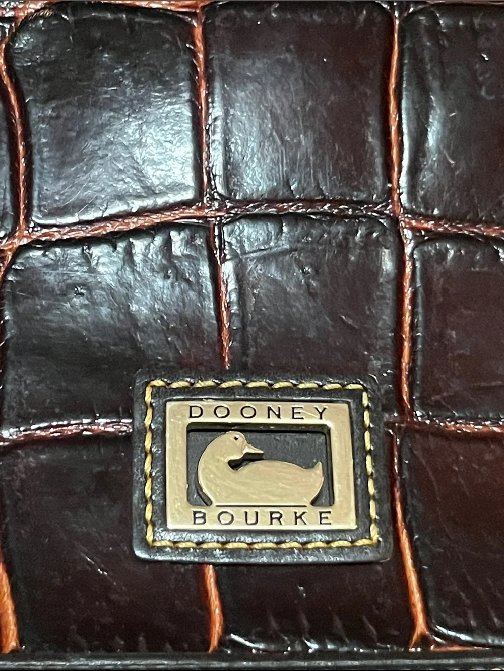 Dooney & Bourke Croc-Embossed Crossbody Bag in Brown